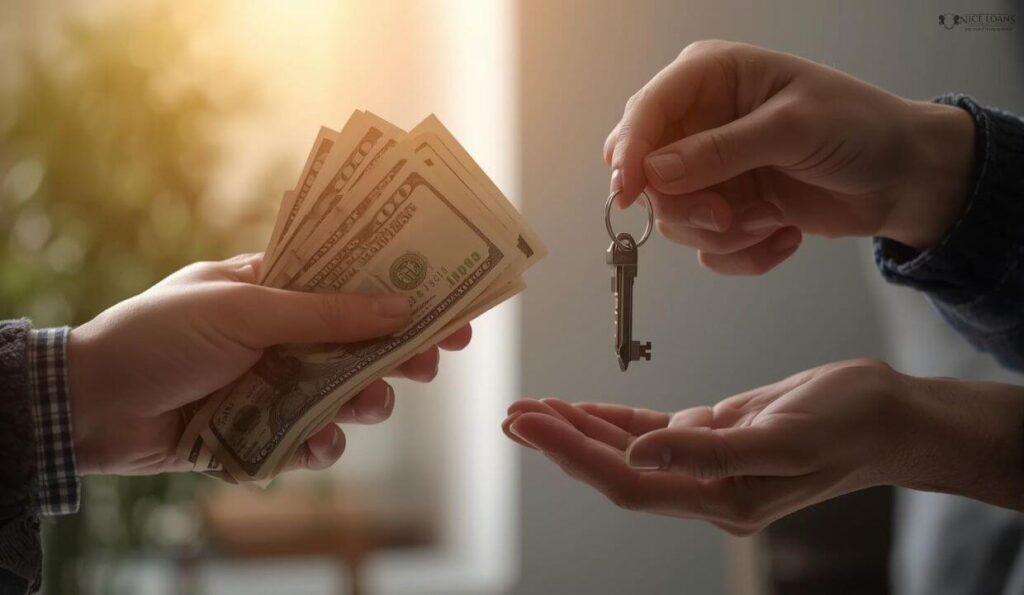 Money being offered in exchange for the home key. 