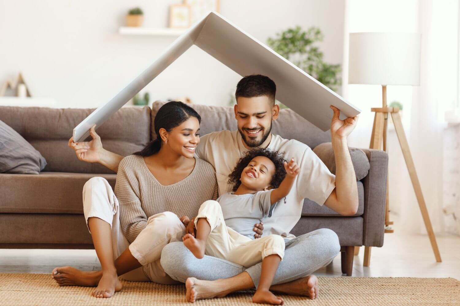 A family imagining their future home together