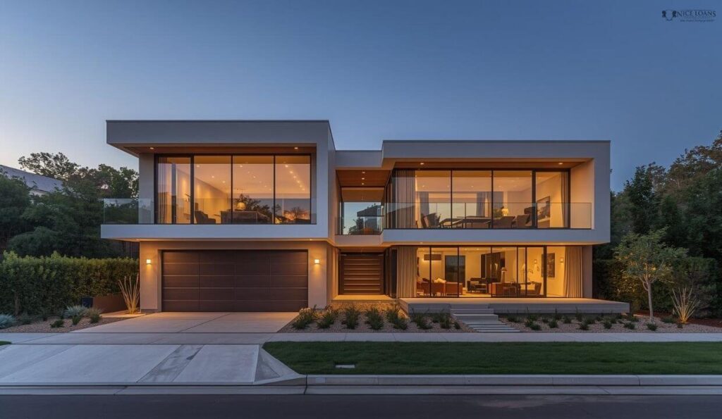 A modern two storey home.