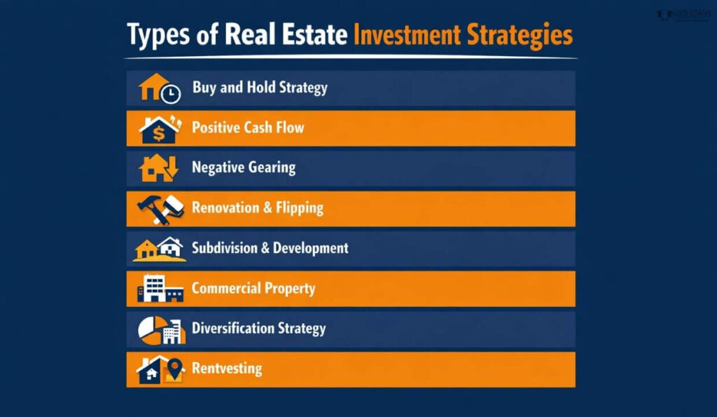 Types of real estate investment strategies mentioned in points 