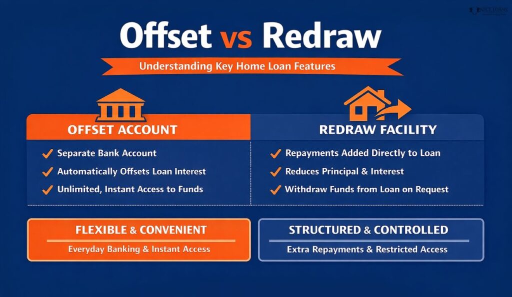 Difference between offset and redraw account.