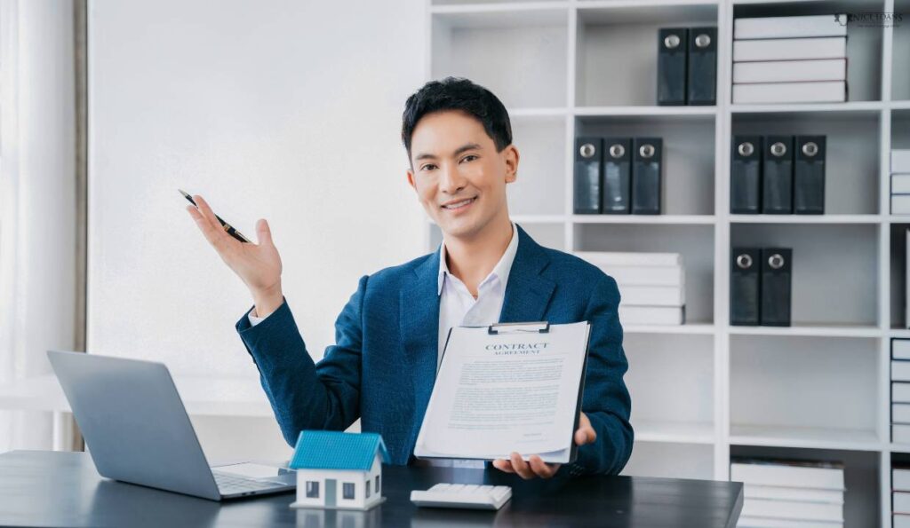 A man holding a contract to be signed before using a home equity loan.