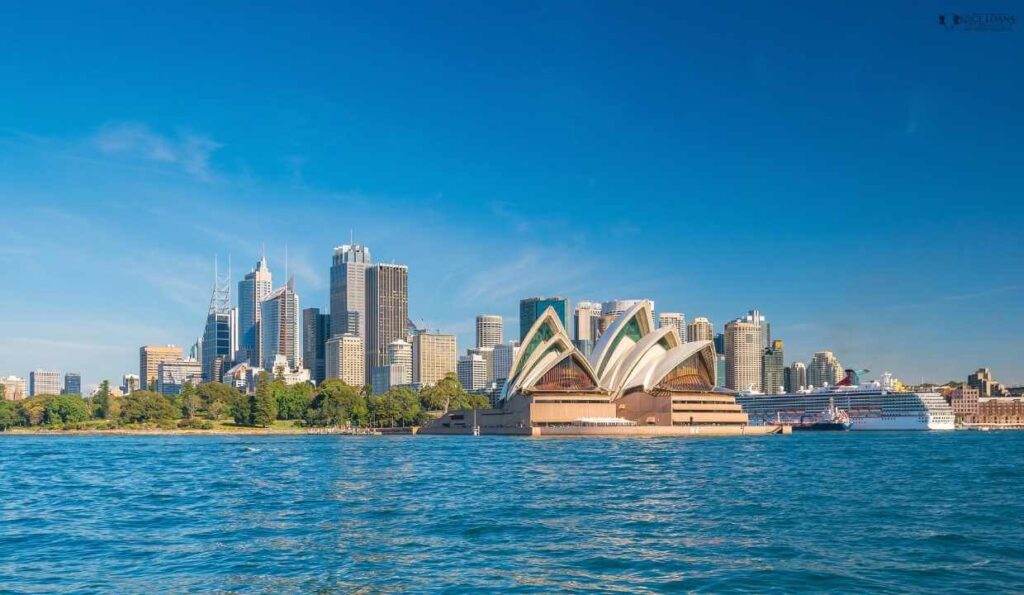 a view of the downtown Sydney skyline.